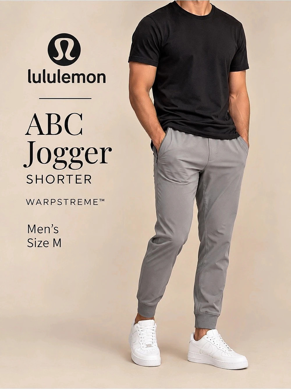 lululemon ABC Jogger Shorter Warpstreme Asphalt Grey Men’s M